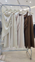 Ladies Safin Twist Asymmetrical Sleeves Blouse With Trousers Sets